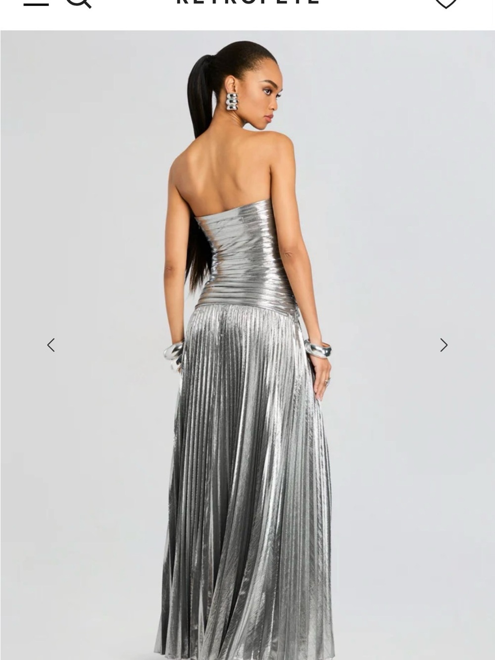 Retrofête Silver Shimmery Evening Dress - Picture 4 of 8